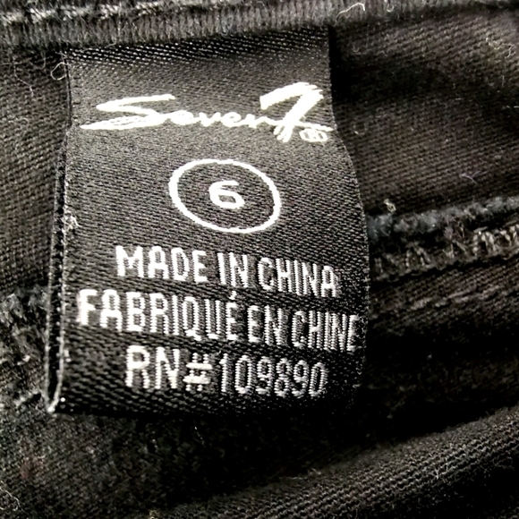 Seven7 Women's 6 Black Skinny Bling Jeans Cotton - Picture 5 of 14